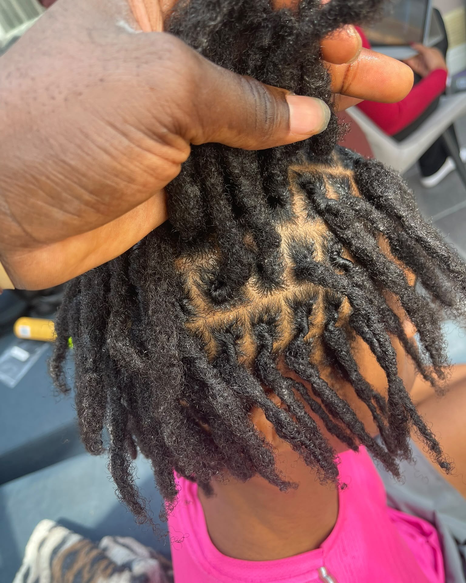 Locs retwist haircut example